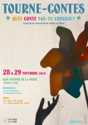 Affiche du spectacle Tourne-Contes, Café-Théâtre de la Voirie, Pully